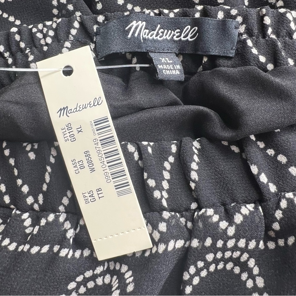 Madewell Caravan Black & White Geometric Printed Flowy Mini Skirt XL NWT - Picture 9 of 14